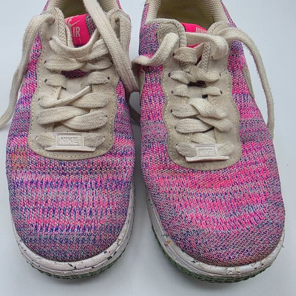 Nike Air Force 1 Crater Knit Pink Purple Fuchsia Glow Womens Size 6 Shoes - Picture 10 of 13